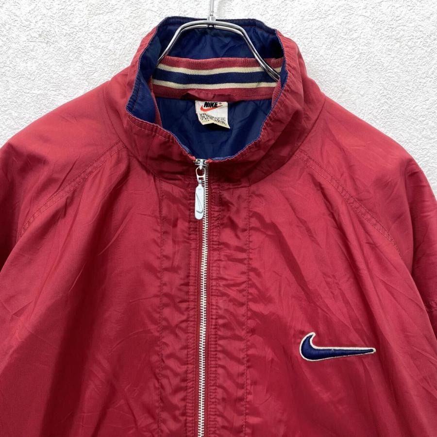 90s NIKE 中綿ナイロンジャケット XL レッド ナイキ ジップアップ