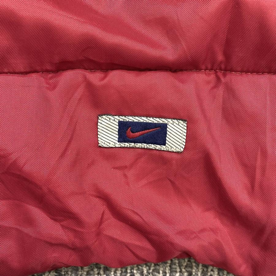 90s NIKE 中綿ナイロンジャケット XL レッド ナイキ ジップアップ