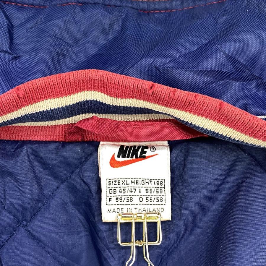 90s NIKE 中綿ナイロンジャケット XL レッド ナイキ ジップアップ