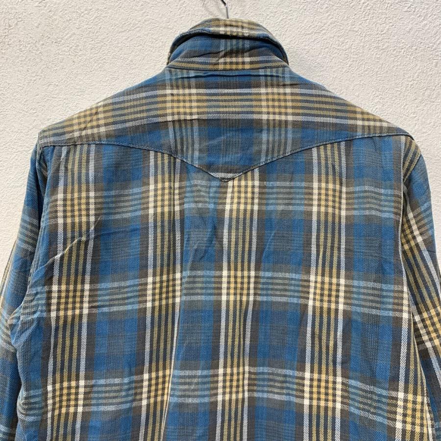 70s Wrangler USA製 シャツ スナップ ジャケット L 70〜80s USA製 Wrangler 長袖 フランネルシャツ M ブルー ラングラー