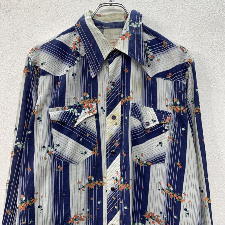70s USA製 Wrangler 長袖 ウエスタンシャツ XL〜 ホワイト ラングラー