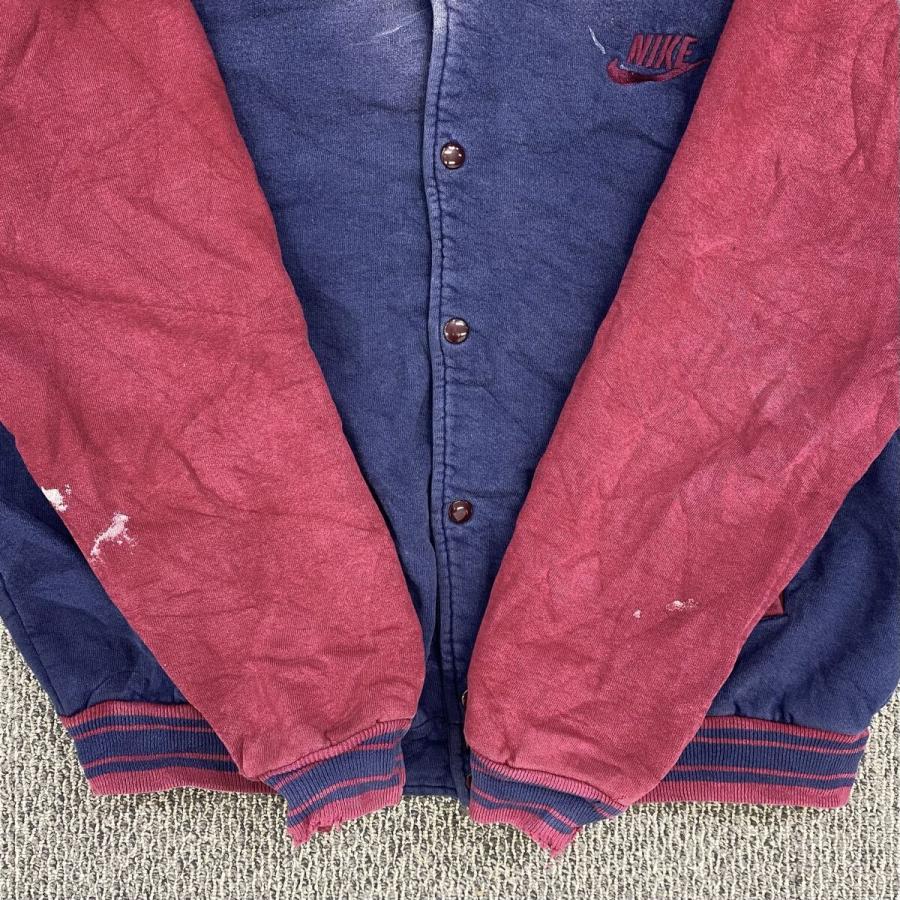 90s USA製 NIKE スウェット スタジアムジャケット XL ネイビー ワイン