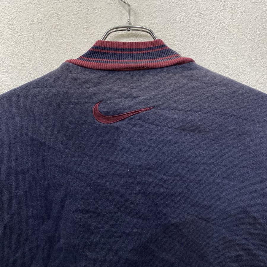 90s USA製 NIKE スウェット スタジアムジャケット XL ネイビー ワイン