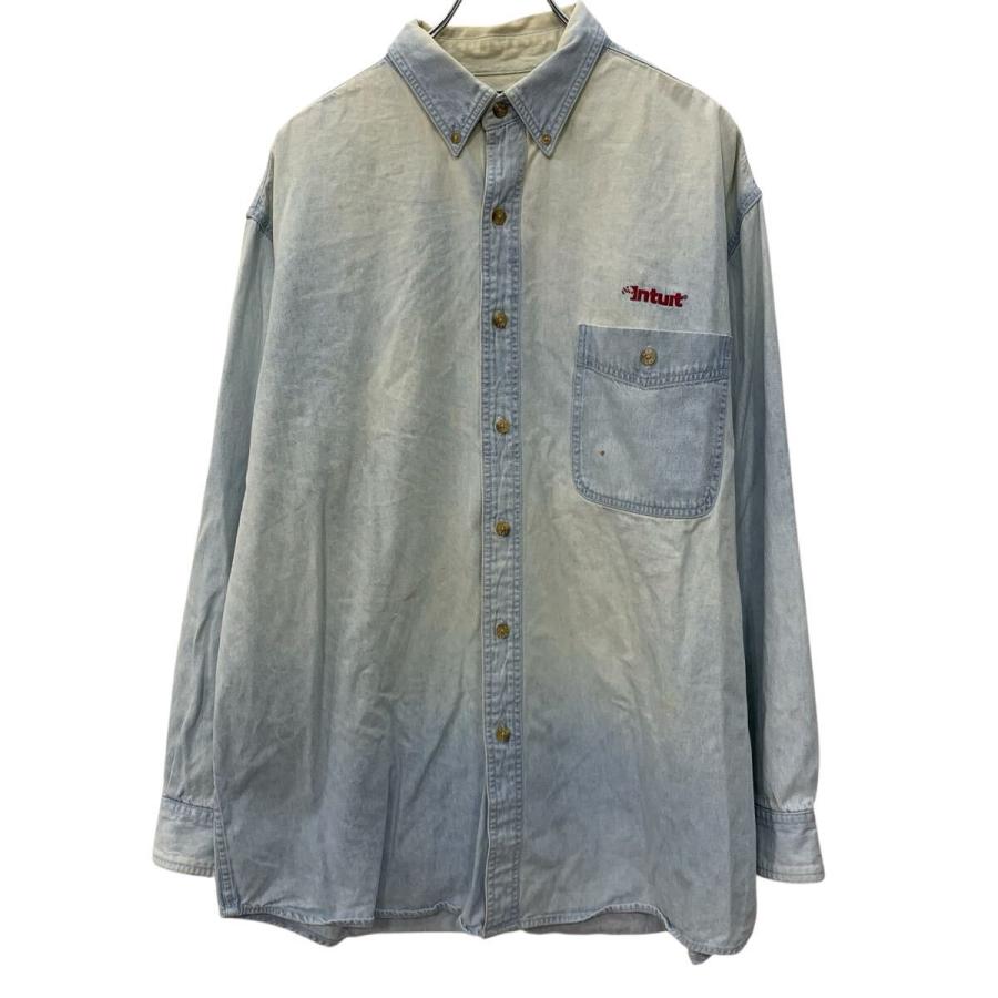 Lee 長袖 デニムシャツ XL ライトブルー リー ボタンダウン ボタン 