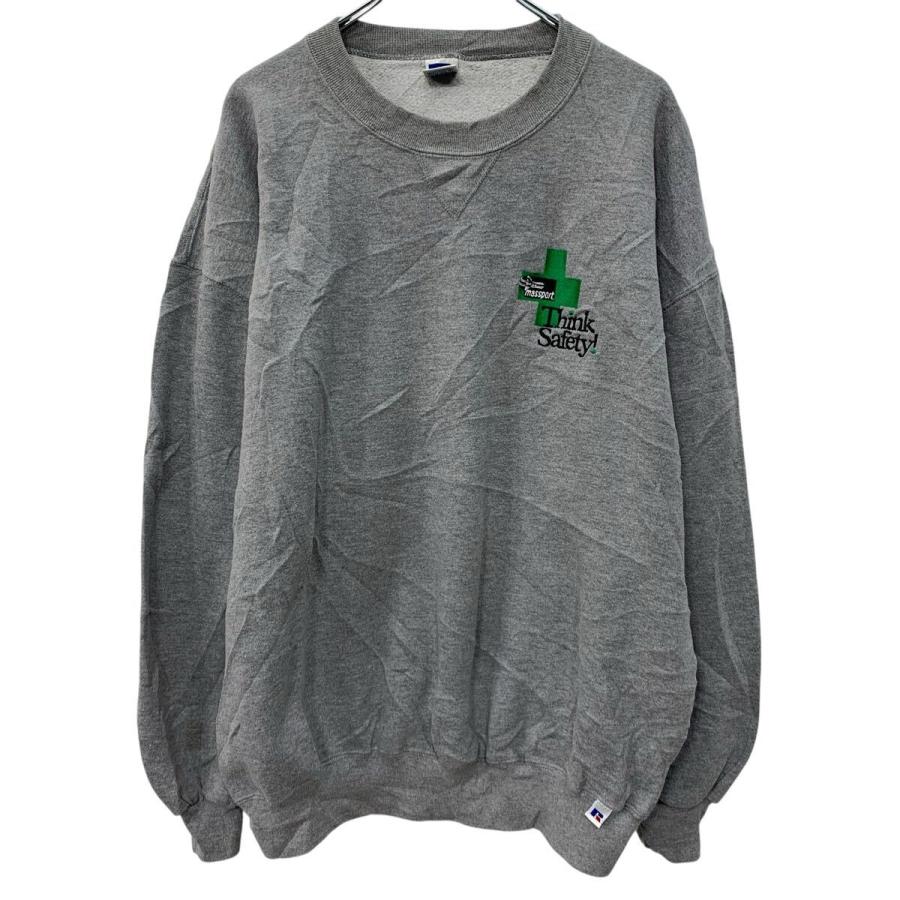 90s USA製 RUSSELL ATHLETIC ロゴスウェット トレーナー XXL グレー 