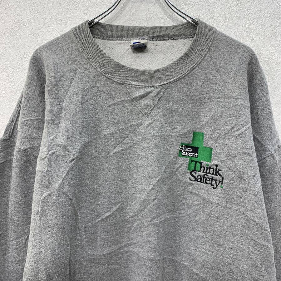 90s USA製 RUSSELL ATHLETIC ロゴスウェット トレーナー XXL グレー 