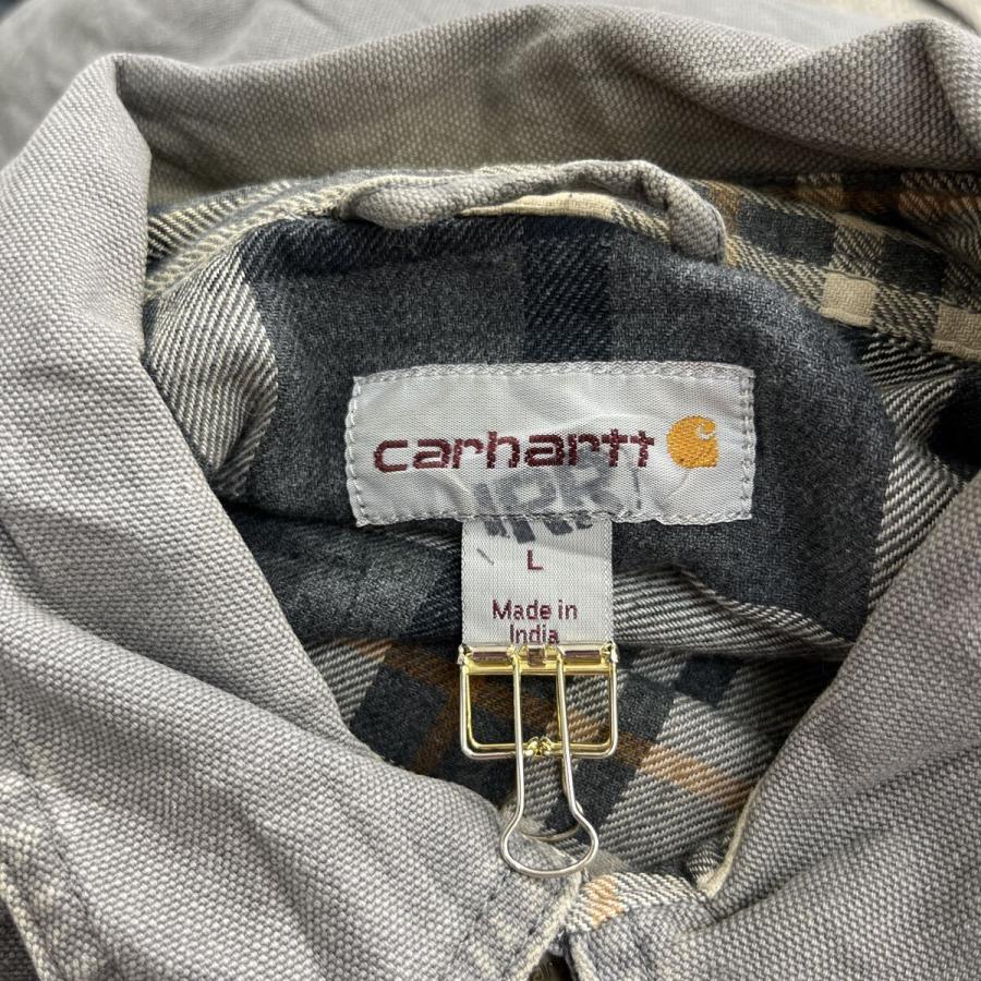 Carhartt シャツジャケット L グレー カーハート スナップボタン 胸