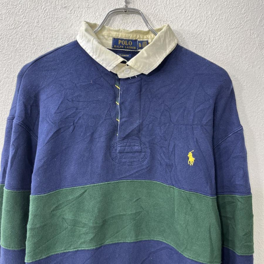 POLO Ralph Lauren 長袖 ボーダーポロシャツ XL ネイビー グリーン 
