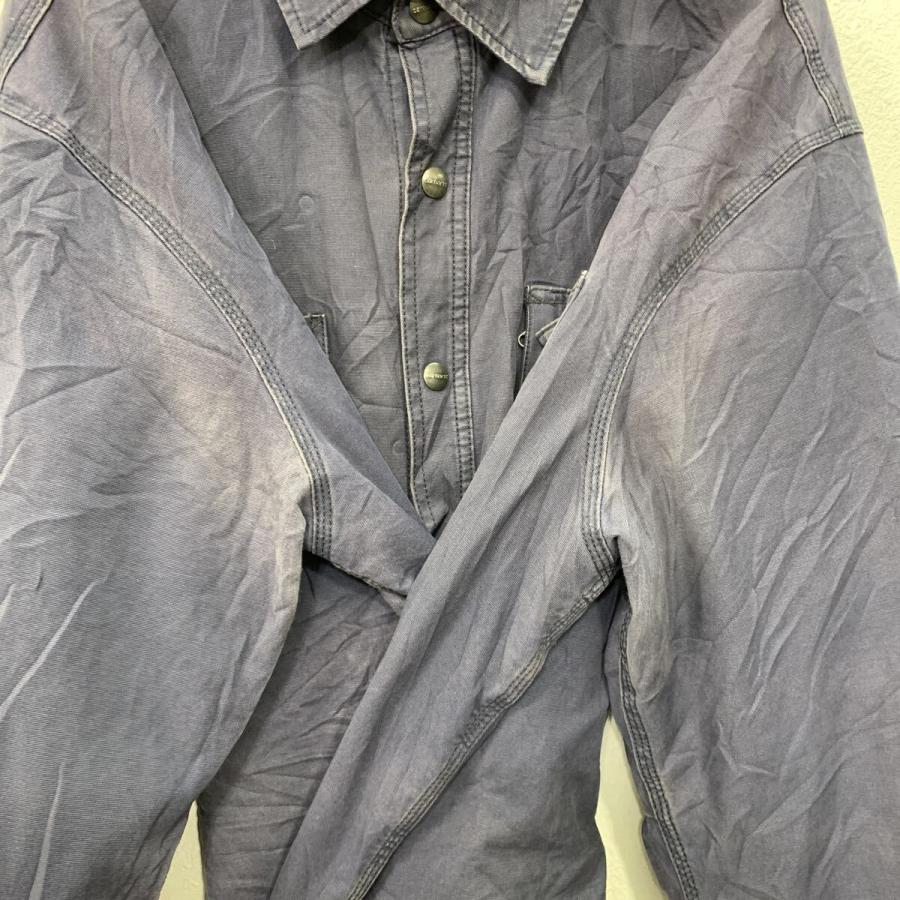 carhartt シャツジャケット XL ネイビー カーハート スナップボタン 胸
