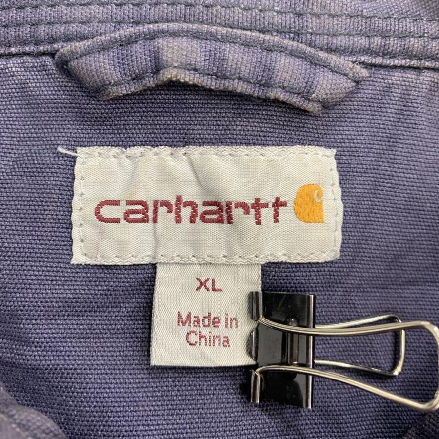 carhartt シャツジャケット XL ネイビー カーハート スナップボタン 胸