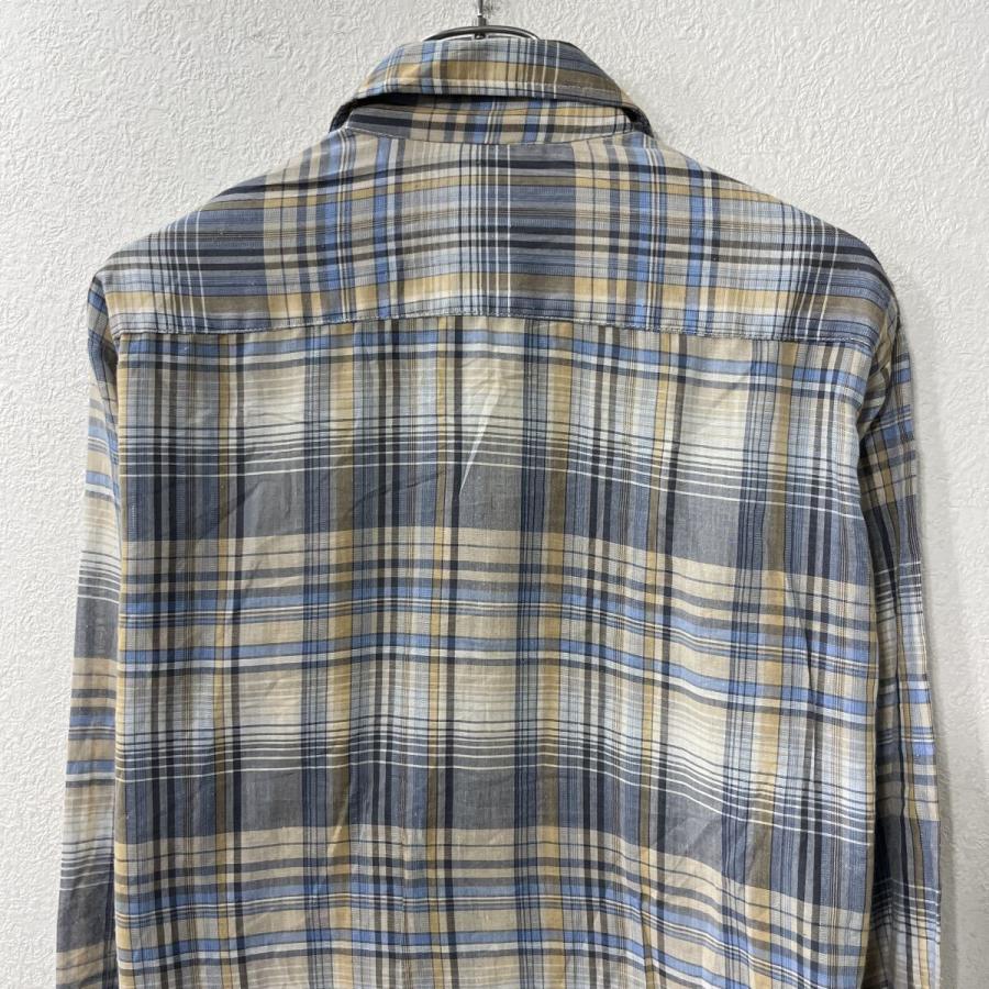 80s〜 USA製 FULL TAIL DONLIN 長袖 チェックシャツ L イエロー ブルー