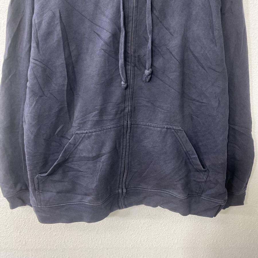 90s〜 LANDS' END ジップアップ フーディー L ネイビー ランズエンド
