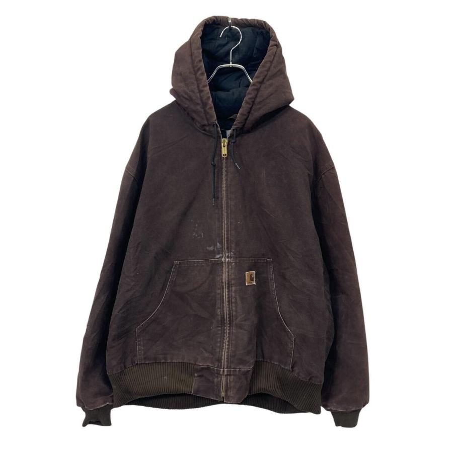 00s Carhartt アクティブジャケット 2XL ブラウン系 カーハート ジップ
