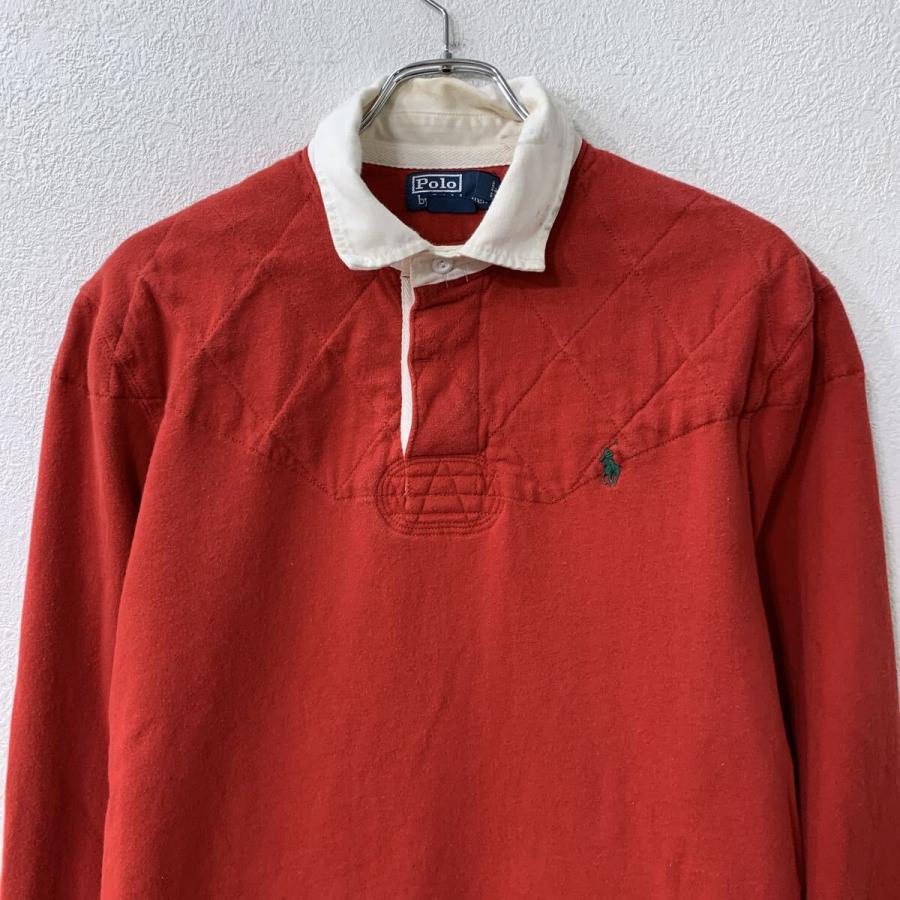 90s Polo Ralph Lauren 長袖 ラガーシャツ L レッド ポロラルフ