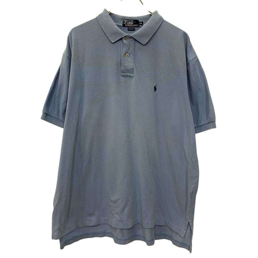 90s POLO by RALPH LAUREN 半袖 ポロシャツ XXL ブルー ポロバイラル