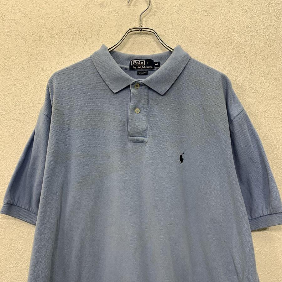90s POLO by RALPH LAUREN 半袖 ポロシャツ XXL ブルー ポロバイラル