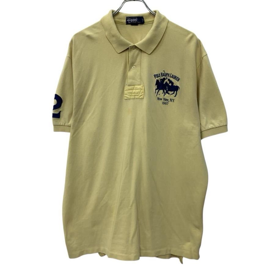 90s POLO by RALPH LAUREN 半袖 ポロシャツ XXL イエロー ポロバイラル 