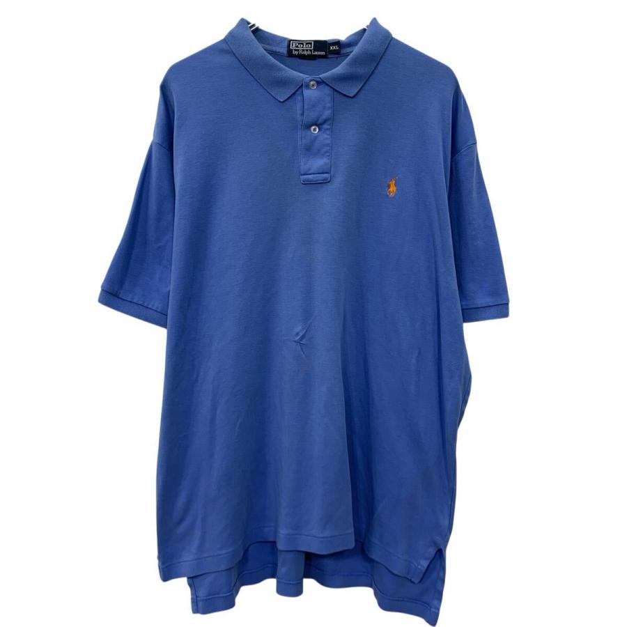 90s POLO by RALPH LAUREN 半袖 ポロシャツ XXL ブルー ポロバイラル