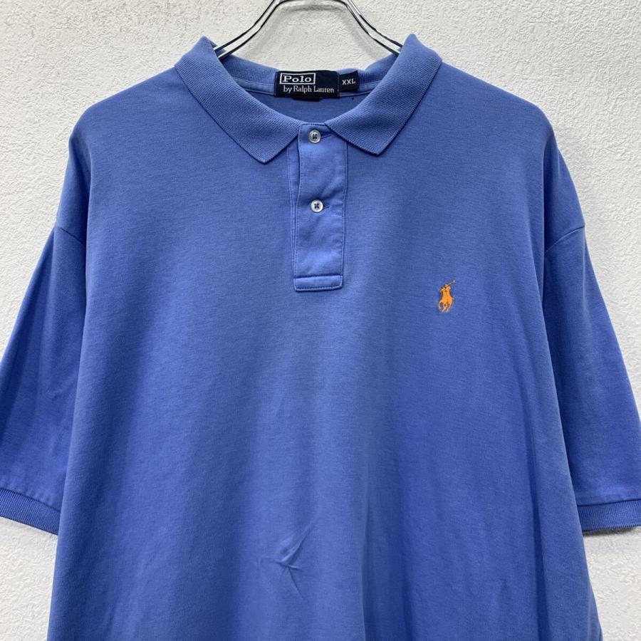 90s POLO by RALPH LAUREN 半袖 ポロシャツ XXL ブルー ポロバイラル