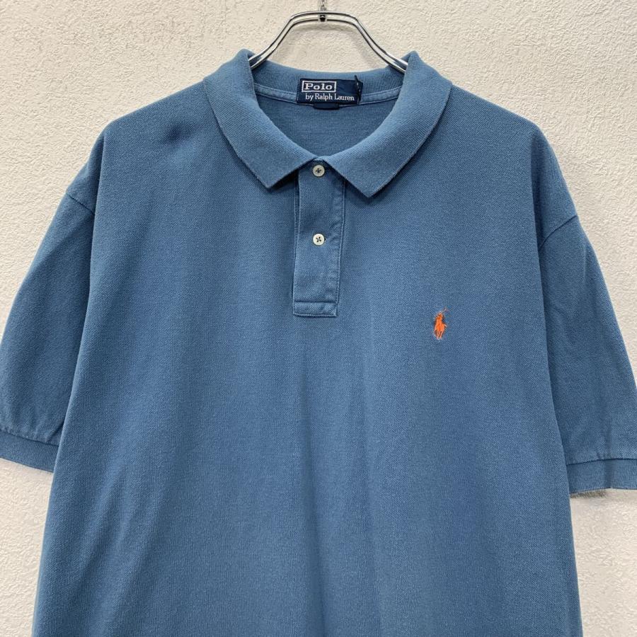 90s POLO by RALPH LAUREN 半袖 ポロシャツ XXL ブルー ポロバイラル