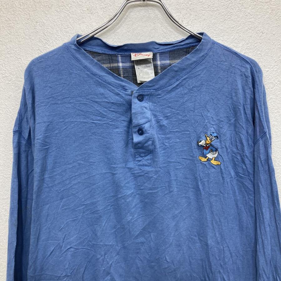 Disney 長袖 キャラクターTシャツ L ライトブルー ディズニー ハーフ