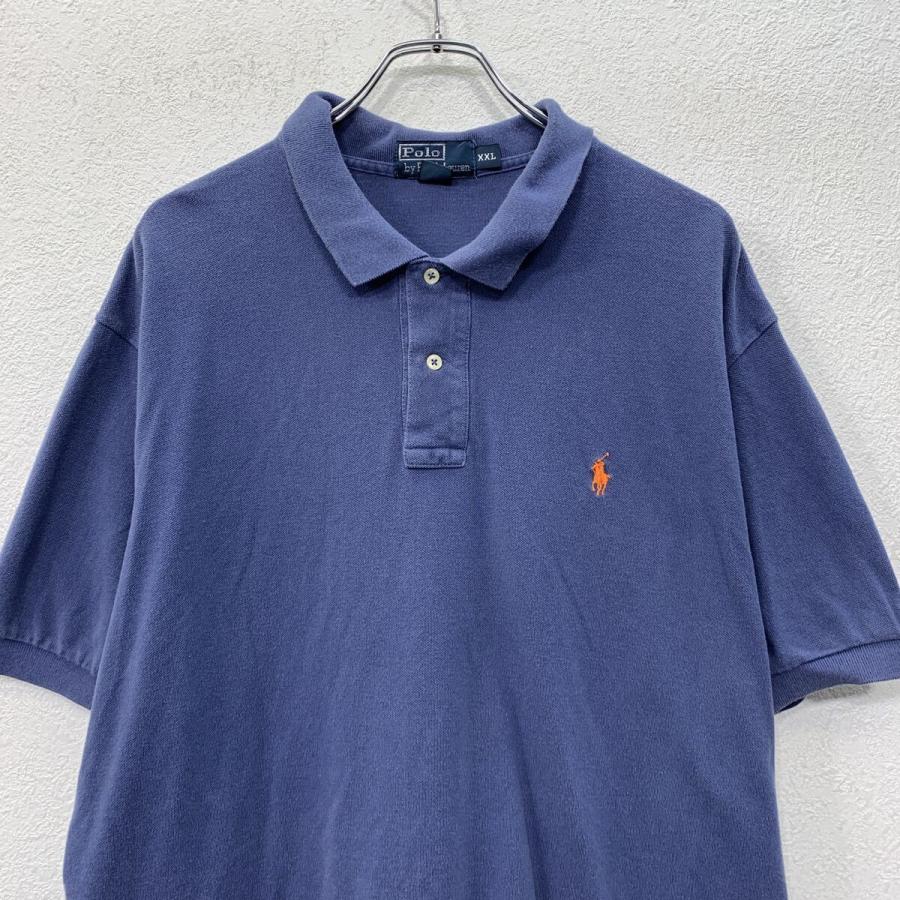 90s POLO by RALPH LAUREN 半袖 ポロシャツ XXL ネイビー ポロバイラル