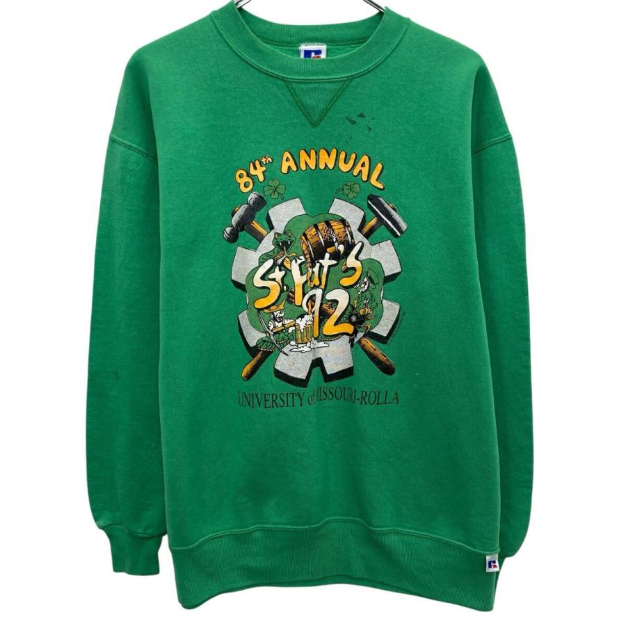 90s USA製 RUSSELL ATHLETIC プリントスウェット トレーナー XL 