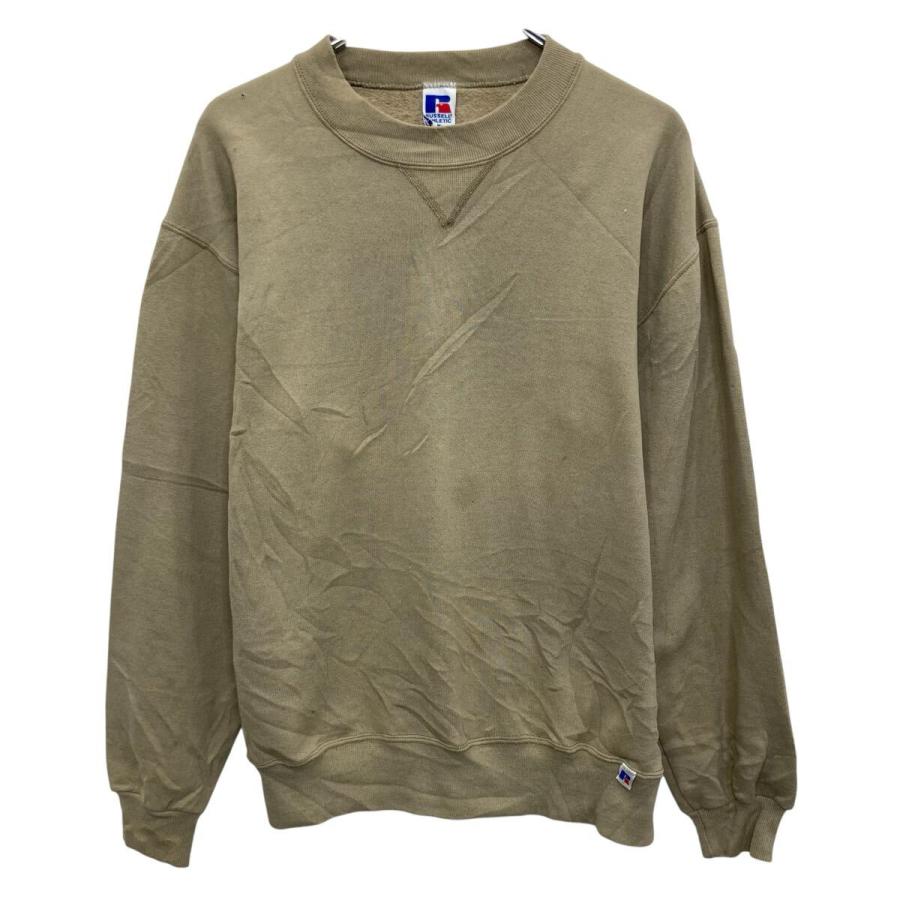 90s USA製 Russell 無地スウェットトレーナー ポケット ラグラン 90s USA製 RUSSELL ATHLETIC 無地スウェット トレーナー M ベージュ