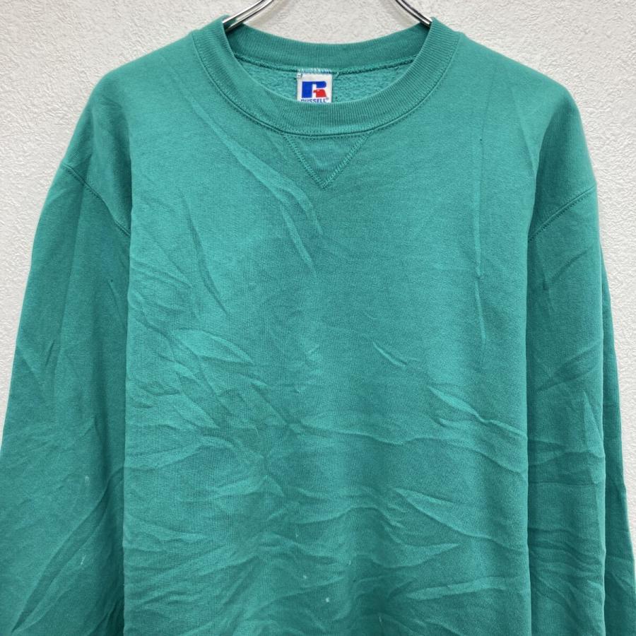 90s USA製 RUSSELL ATHLETIC 無地スウェット トレーナー M エメラルド