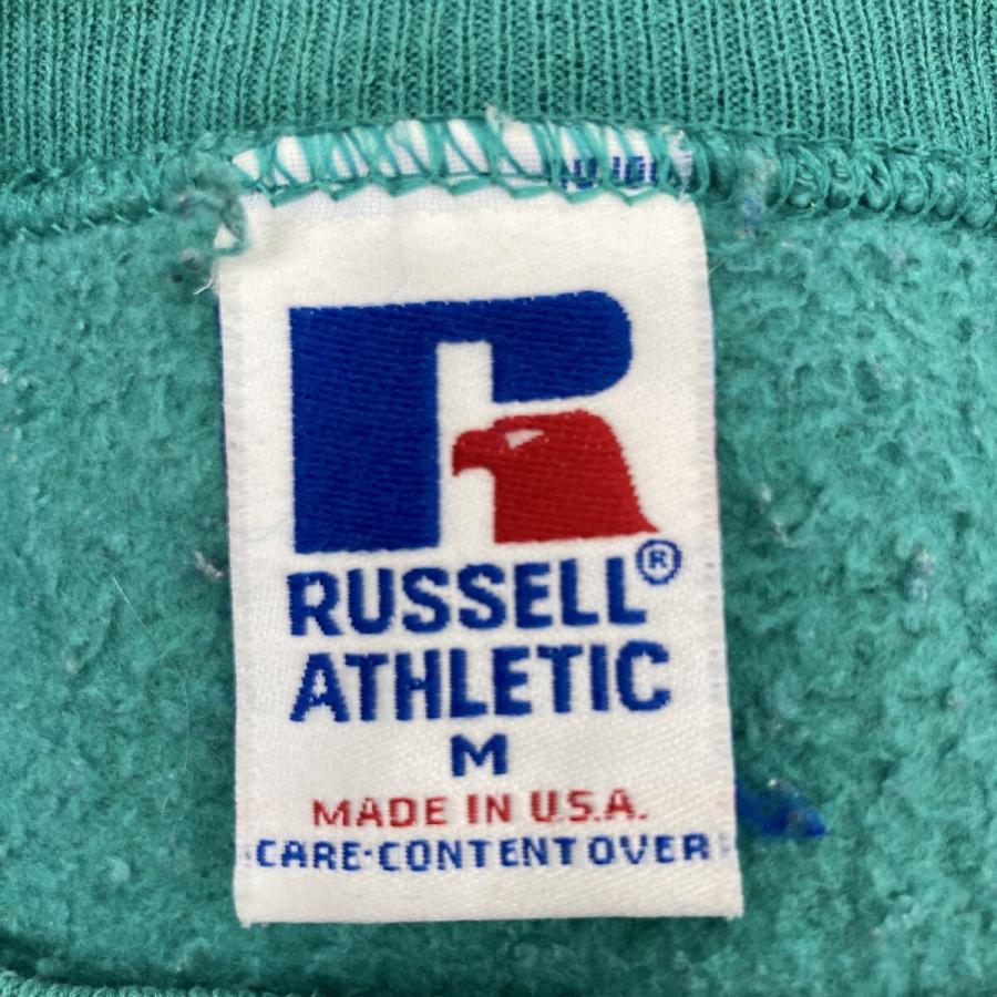 90s USA製 RUSSELL ATHLETIC 無地スウェット トレーナー M エメラルド