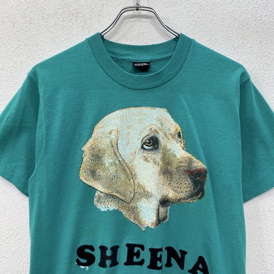 80s〜 USA製 SCREEN STARS 半袖 プリントTシャツ M ターコイズグリーン