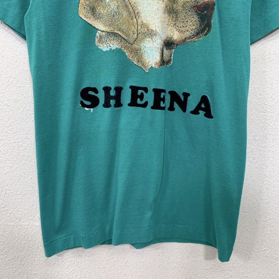 80s〜 USA製 SCREEN STARS 半袖 プリントTシャツ M ターコイズグリーン