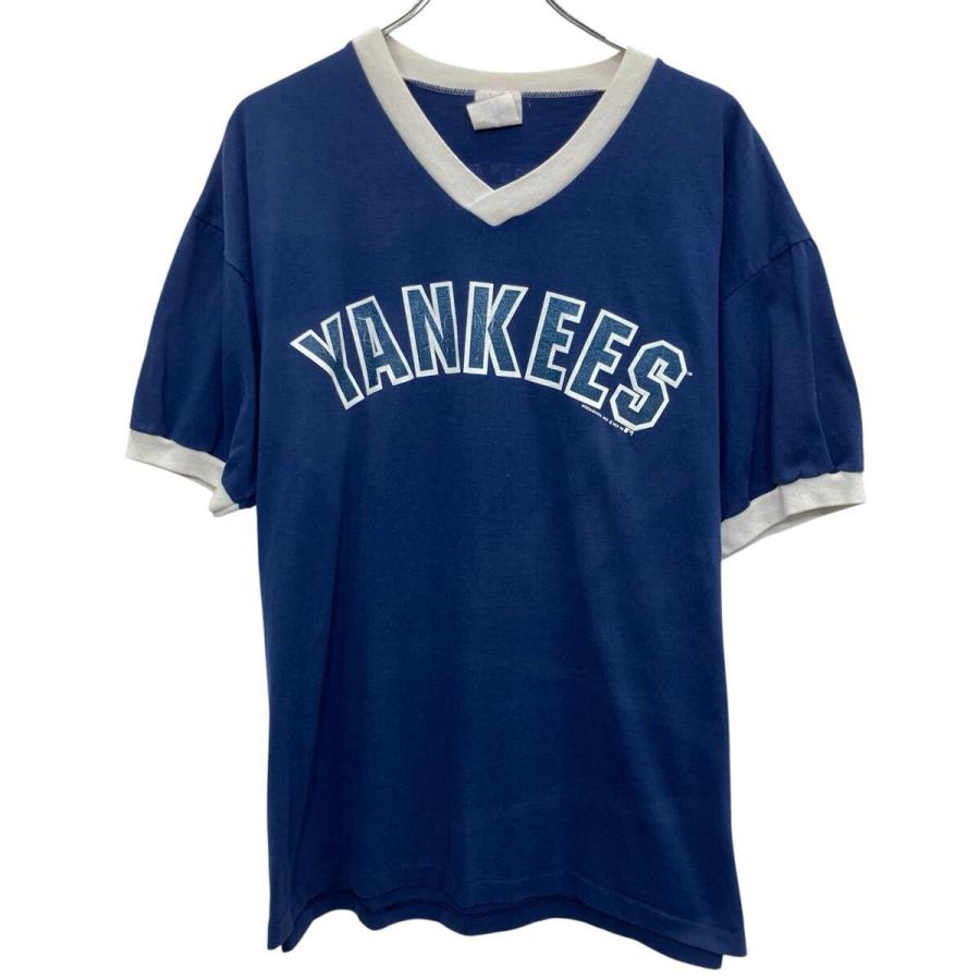 90s USA製 YANKEES 半袖 プリントTシャツ ADULT XL ヤンキース 90年代
