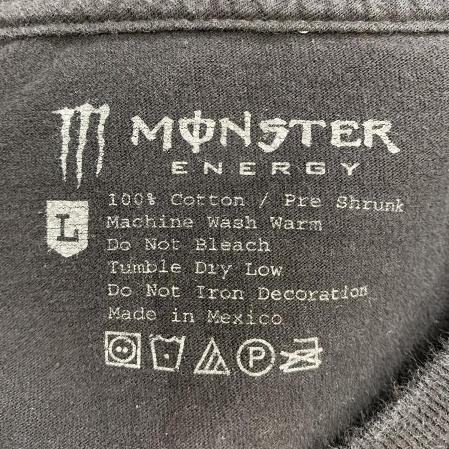 MONSTER ENERGY 半袖 プリントTシャツ L ブラック グリーン モンスター