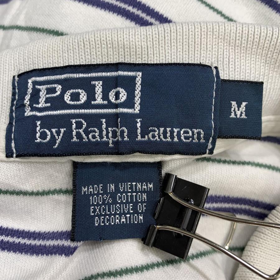 90s POLO by RALPH LAUREN 半袖 ポロシャツ M ホワイト ポロバイラル