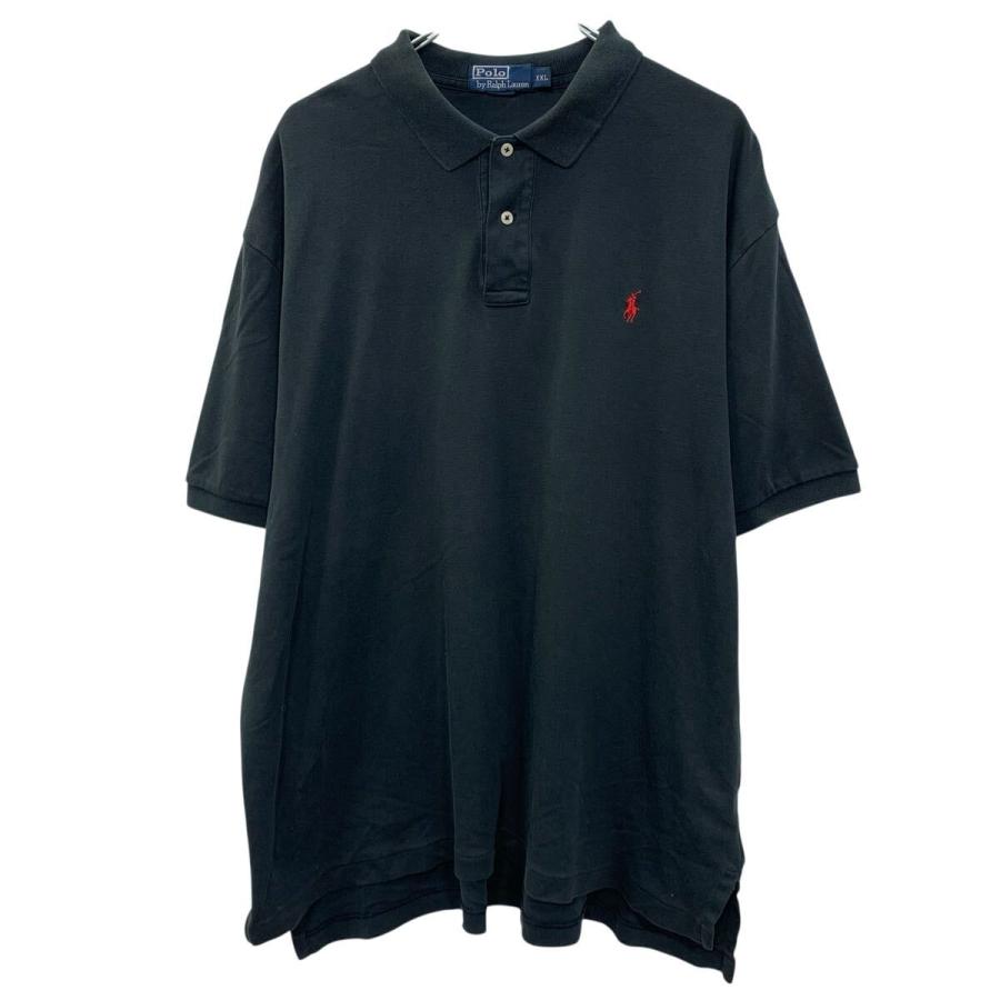90s POLO by RALPH LAUREN 半袖 ポロシャツ XXL ブラック ポロバイラル