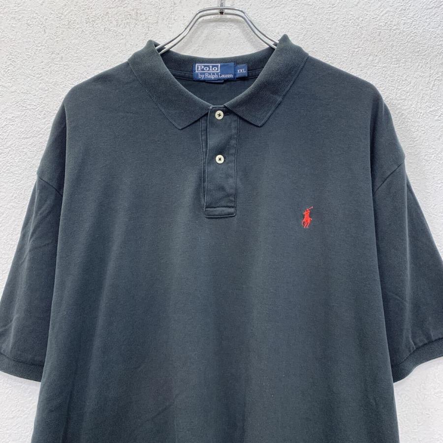 90s POLO by RALPH LAUREN 半袖 ポロシャツ XXL ブラック ポロバイラル 