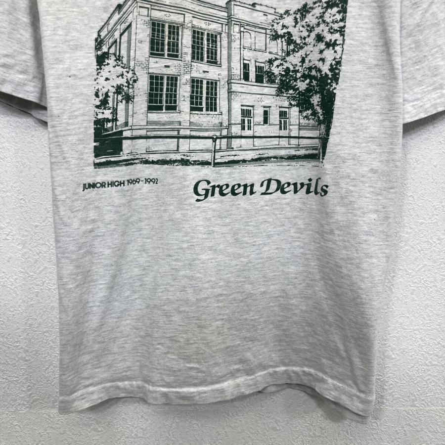 90s USA製 Hanes 半袖 プリントTシャツ L グレー ヘインズ プル