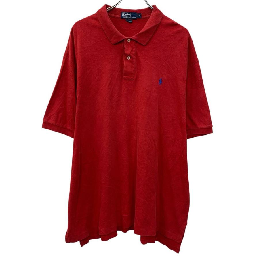 90s POLO by RALPH LAUREN 半袖 ポロシャツ XXL レッド ポロバイラル