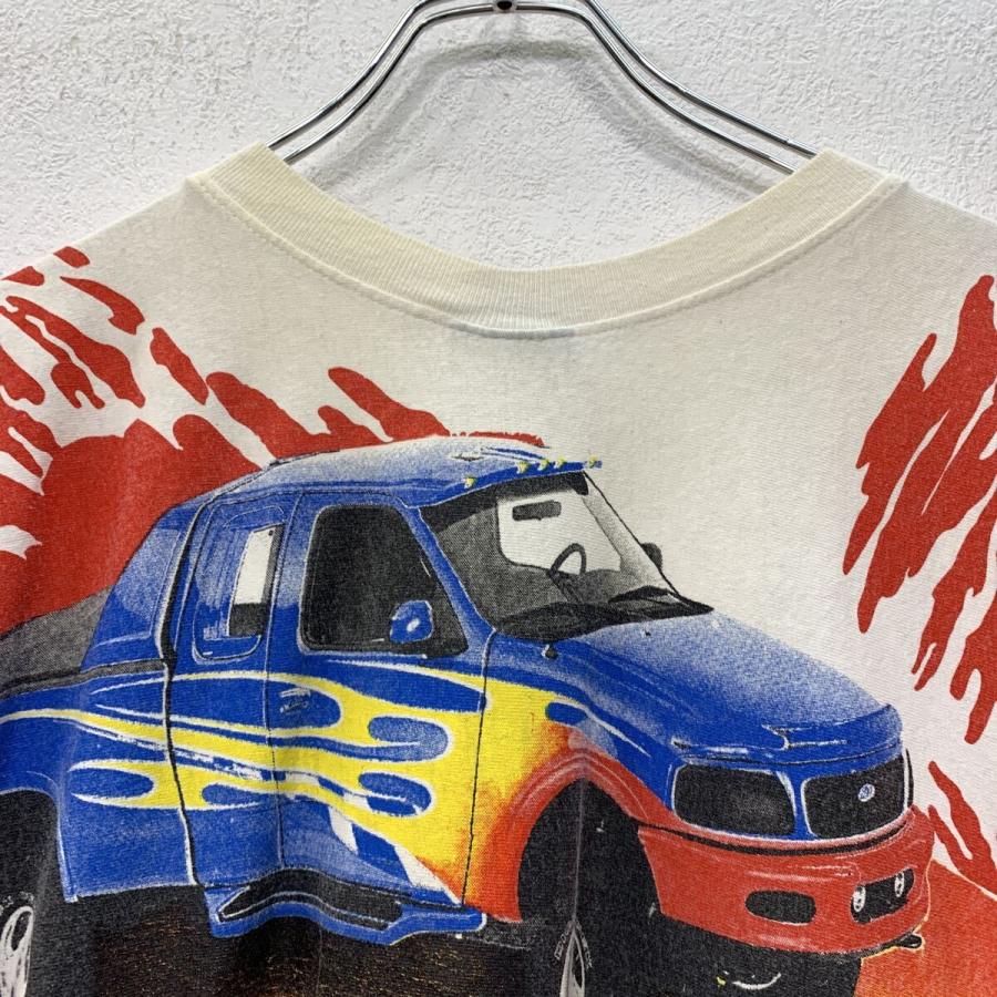 90s USA製 BENCHMARK 半袖 プリントTシャツ L ホワイト プルオーバー