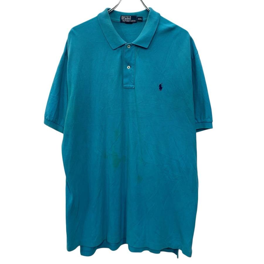 90s POLO by RALPH LAUREN 半袖 ポロシャツ XXL ブルー ポロバイラル