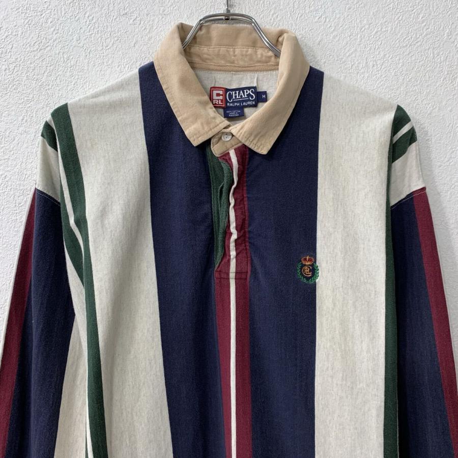 90s CHAPS RALPH LAUREN 長袖 ラガーシャツ M ネイビー マルチカラー