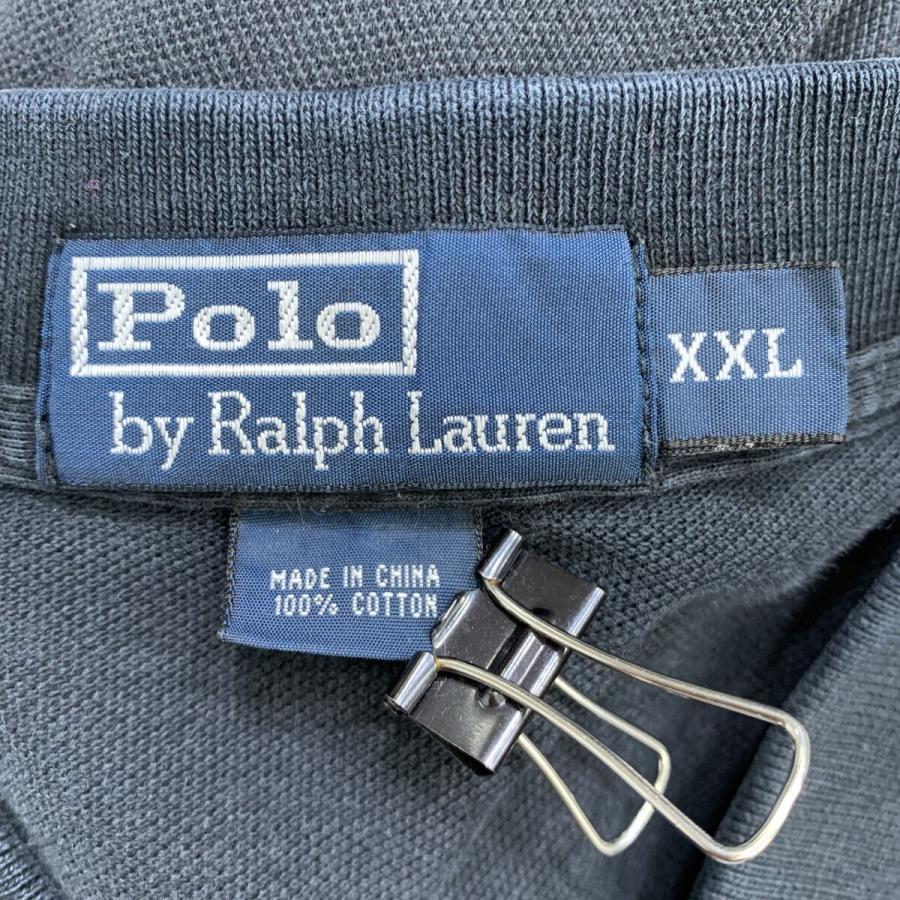 90s POLO by RALPH LAUREN 半袖 ポロシャツ XXL ブラック ポロラルフ