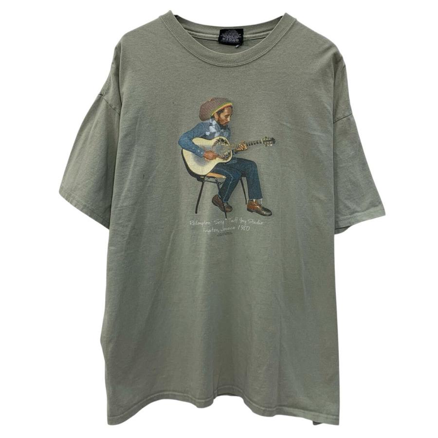 00s ZION BOB MARLEY 半袖 プリントTシャツ 2X カーキ ザイオン ボブ