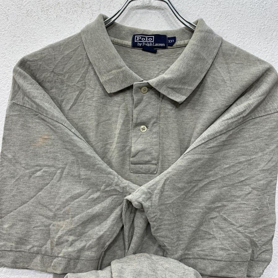 ⭐︎新品【ポロラルフローレン】ポロシャツ 半袖 ポニー刺繍 グレー XL 90s Polo by Ralph Lauren 半袖 ポロシャツ XXL グレー ラルフローレン