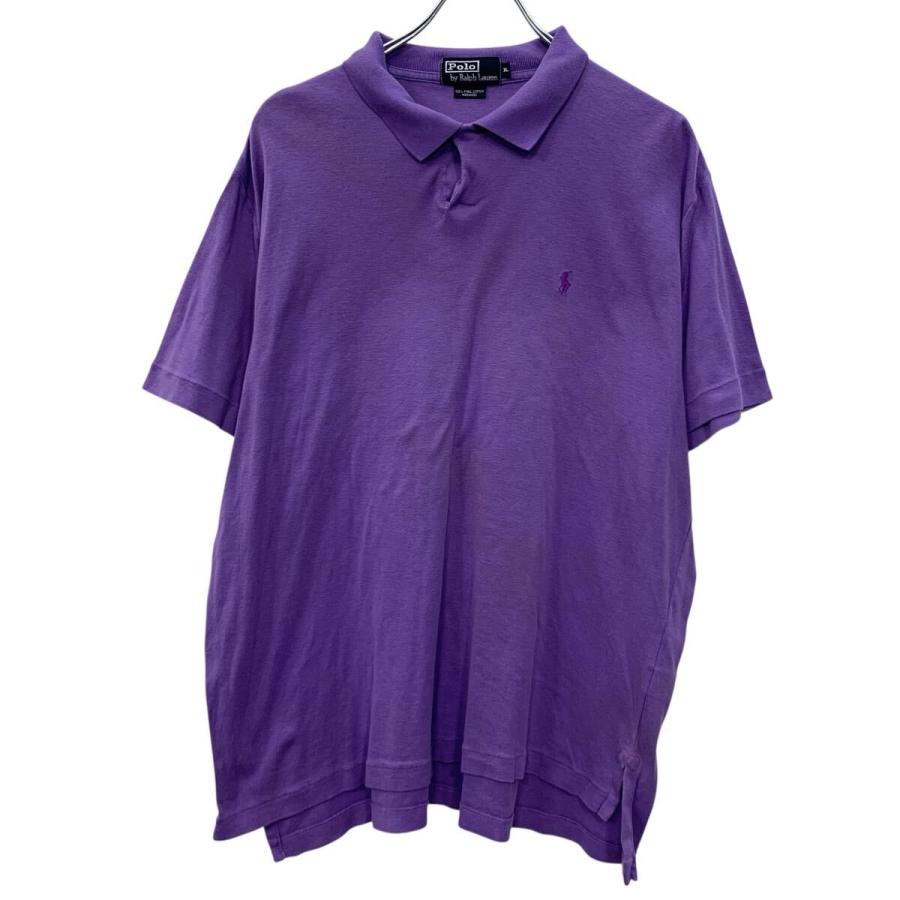 希少 90s Polo by Ralph Lauren ポロベアネクタイ 紫 90s Polo by Ralph Lauren 半袖 ポロシャツ XL パープル ポロラルフ