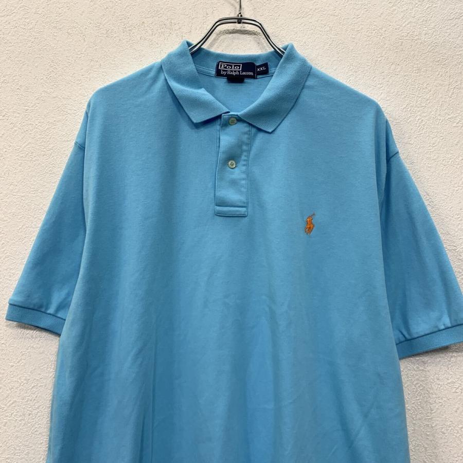 90s Polo by Ralph Lauren 半袖 ポロシャツ XXL ブルー ポロラルフ