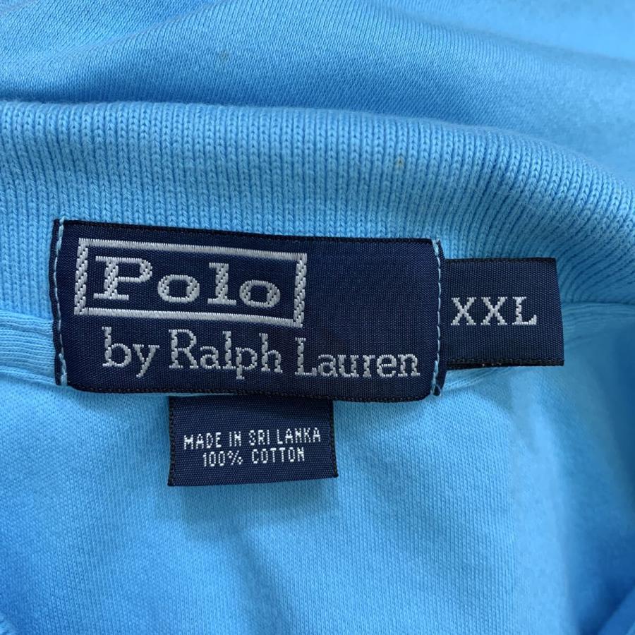 90s Polo by Ralph Lauren 半袖 ポロシャツ XXL ブルー ポロラルフ