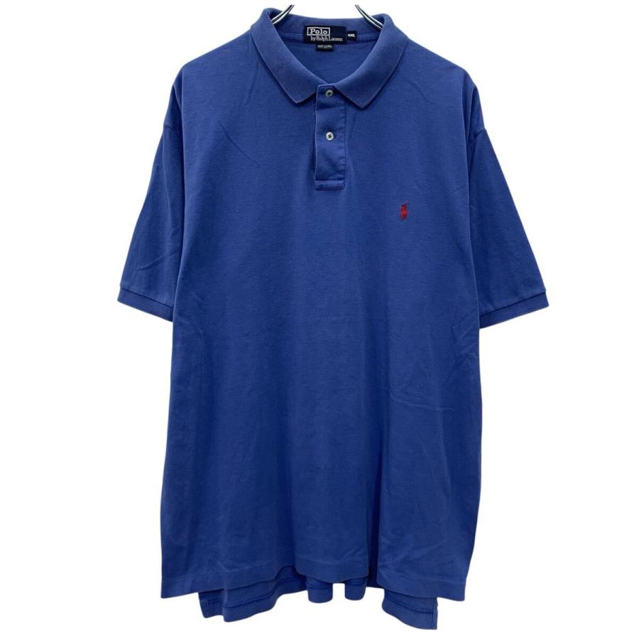 90s Polo by Ralph Lauren 半袖 ポロシャツ XXL ブルー ポロラルフ