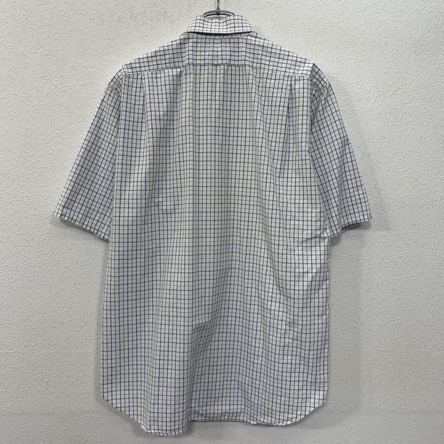 90s Polo by Ralph Lauren 半袖 チェックシャツ L ホワイト ブルー